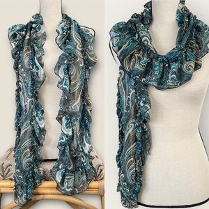 Elegant Paisley Ruffle Scarf